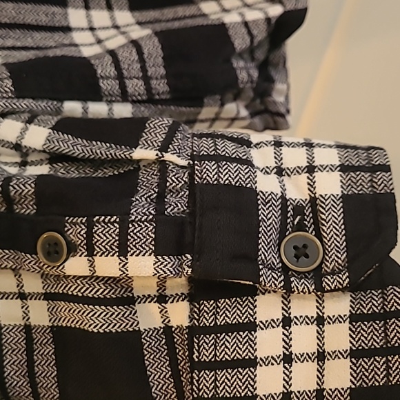 Jachs XL cotton plaid button up. Black and white. - Picture 4 of 8